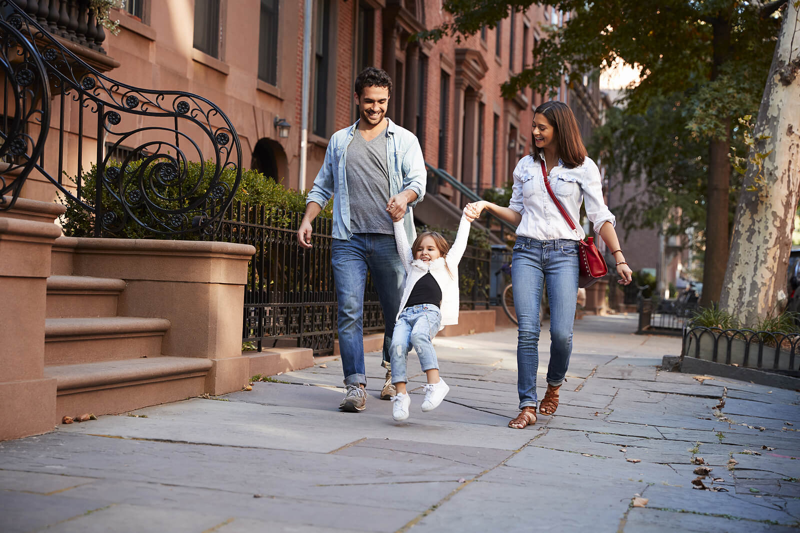 A family walking together outdoors